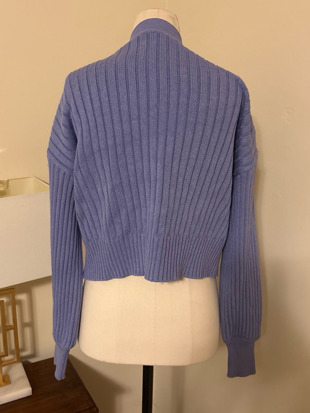 STAUD Periwinkle Ribbed Button-Front Cardigan - Picture 2 of 4